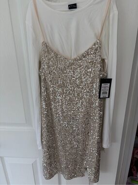 Target Sequin Slip Dress in Champagne